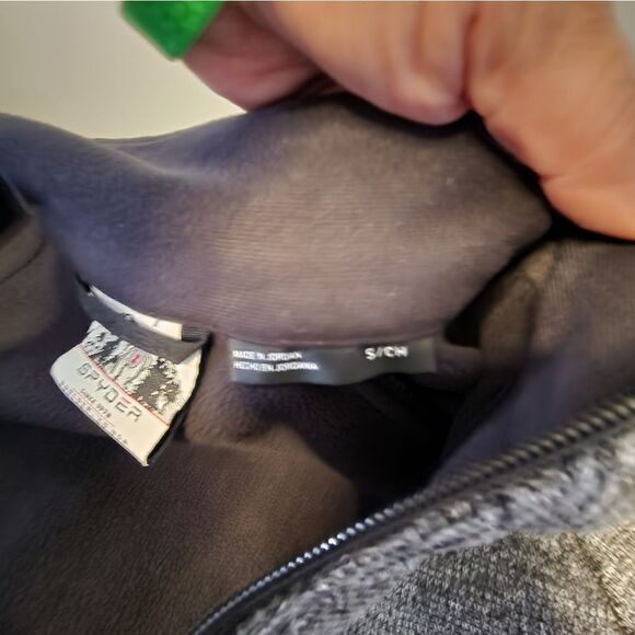 Spyder part zip pullover jacket size small heathered black men's - Picture 4 of 8